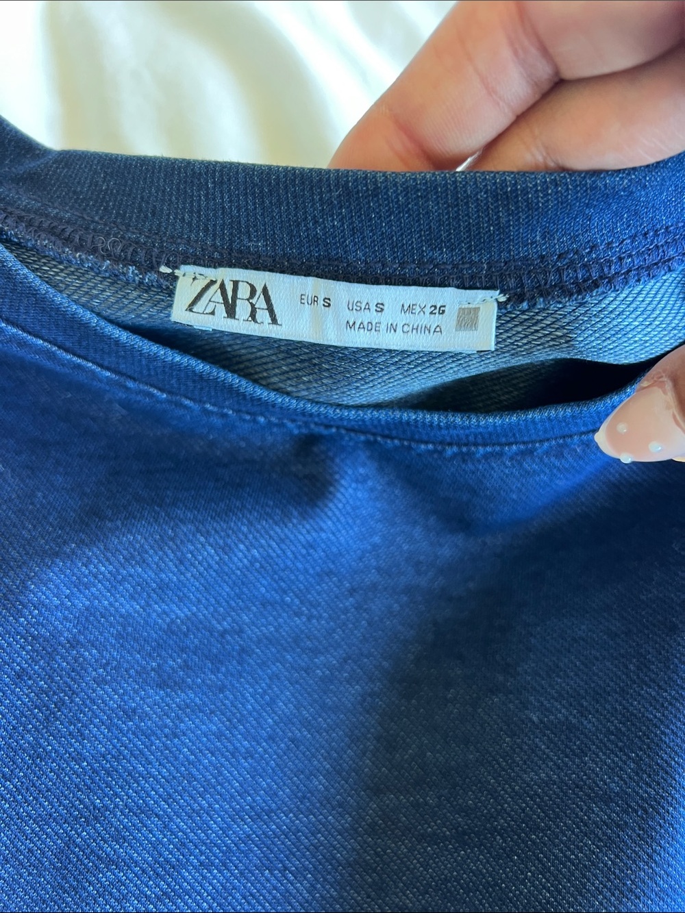 Zara Women's Chambray Crewneck Top - Picture 4 of 5